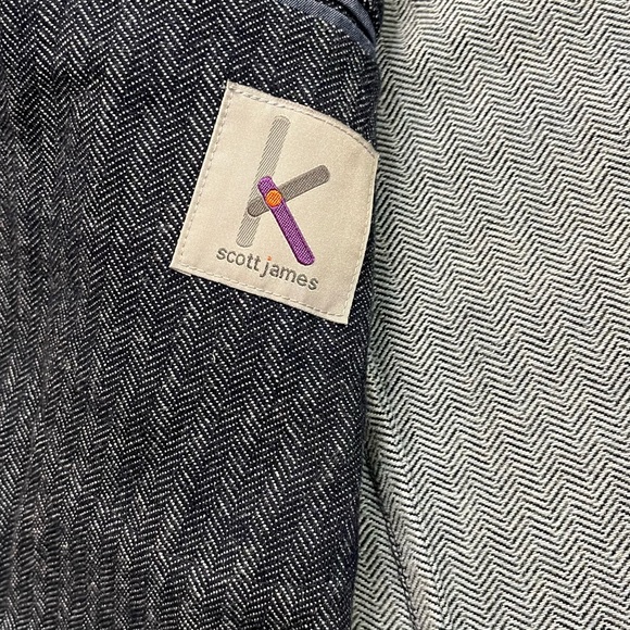 Scott James Denim Pin Stripe Blazer Dark Wash - Picture 5 of 8